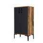 Hanah Home Zapatero Nogal y Antracita 60x35x111 cm - Mueble Organizador de Calzado con Estantes